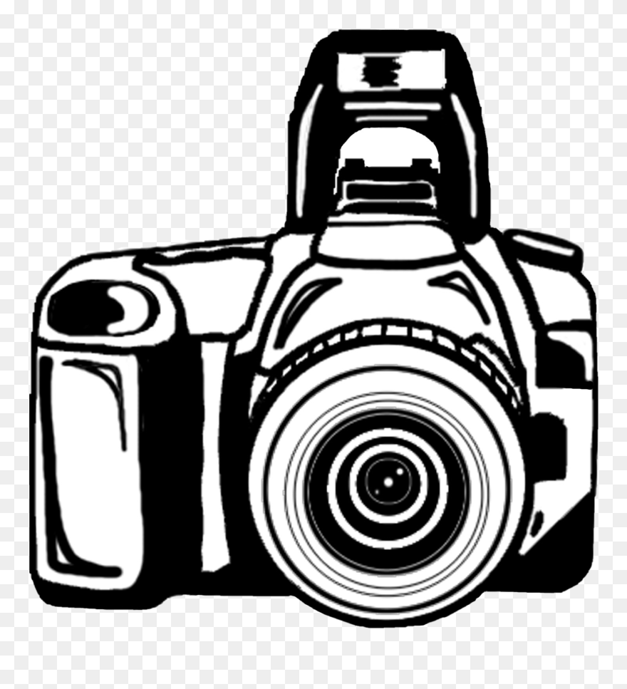 Camera Photography Clip Art - Camera Image In Black And White - Png Download