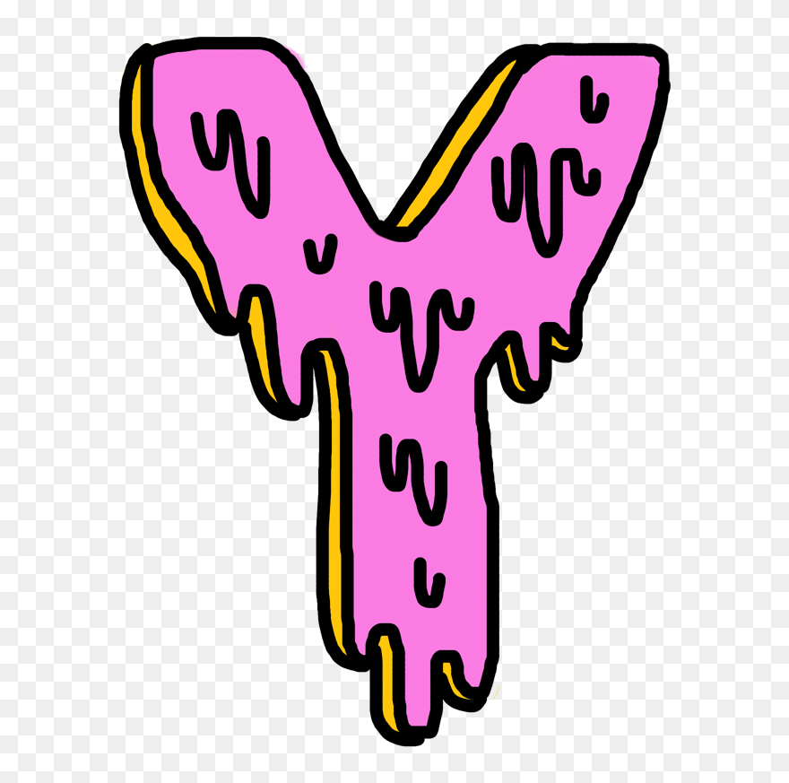 Sticker Interesting Art Letter - Slime Letter Y Clipart