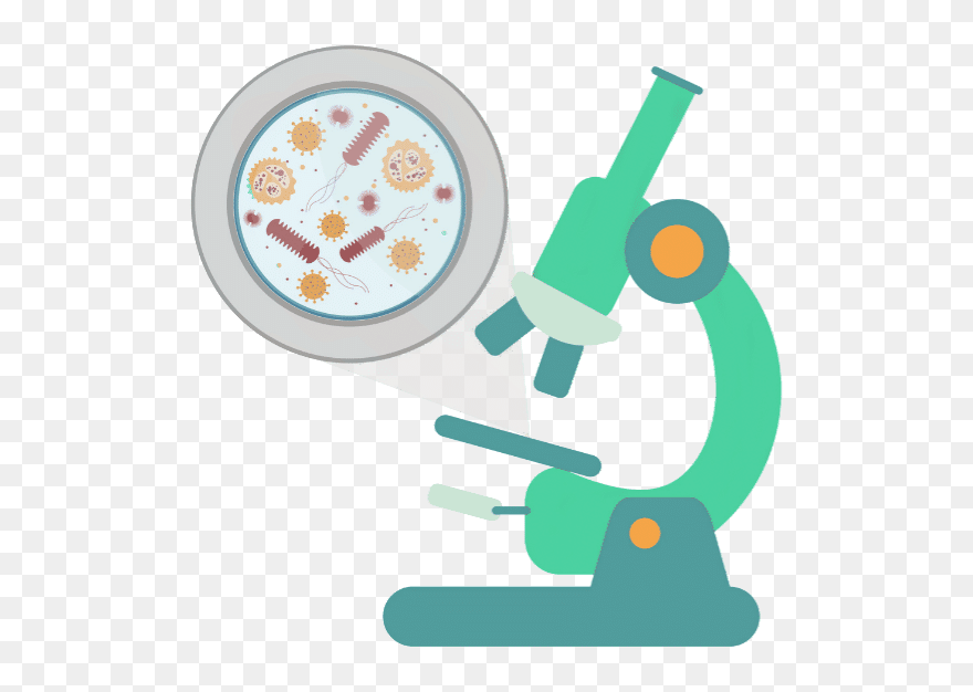 Blood Test With Microscope - Blood Under Microscope Cartoon Clipart