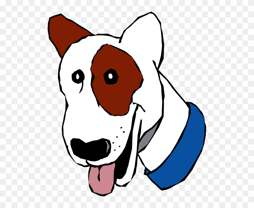 Head, Brown, Blue, White, Cartoon, Dog, Animal, Tongue - Dog Head Cartoon Png Clipart