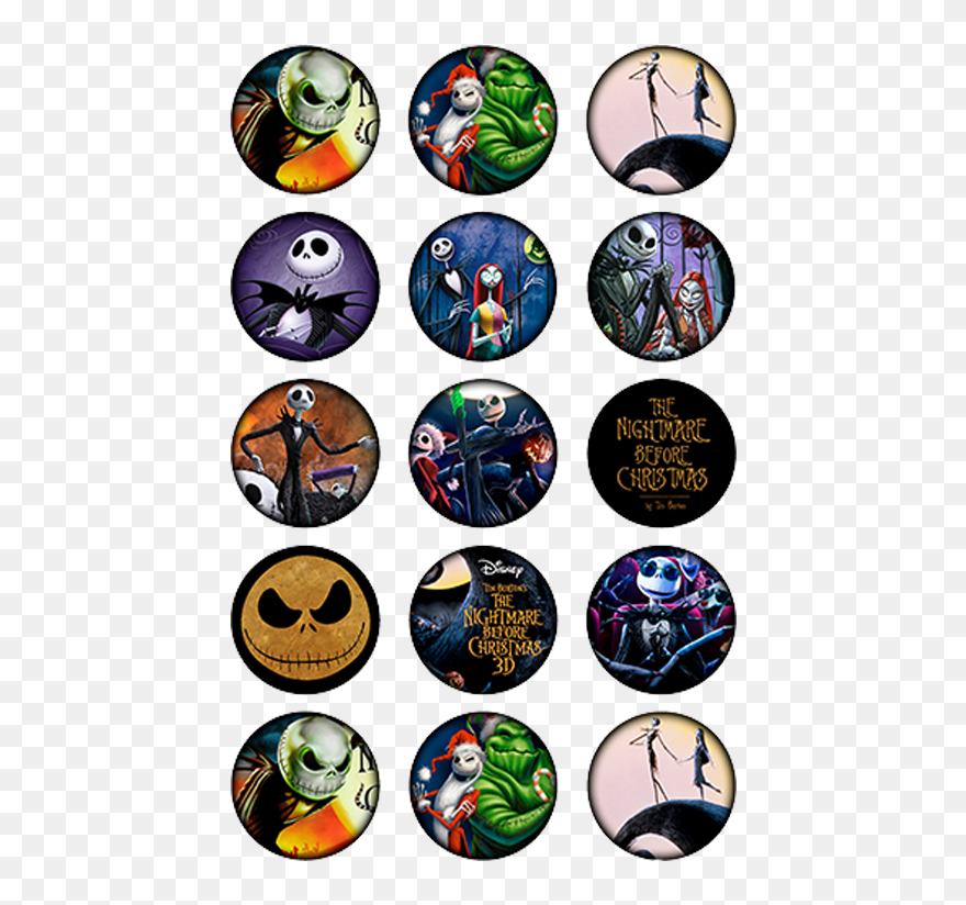 The Nightmare Before Christmas Edible Cupcake Toppers - Frozen 2 Cupcake Toppers Clipart