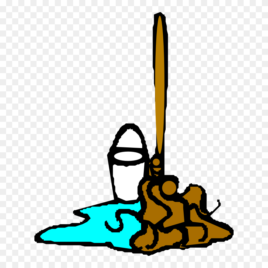 Mop And Bucket - Mop Clip Art - Png Download