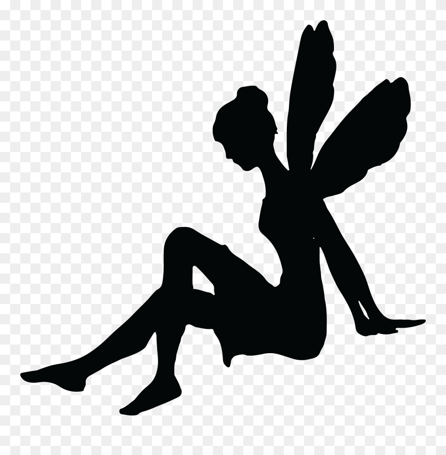 Tinker Bell Fairy Silhouette Desktop Wallpaper Clip - Fairy Silhouette No Background - Png Download