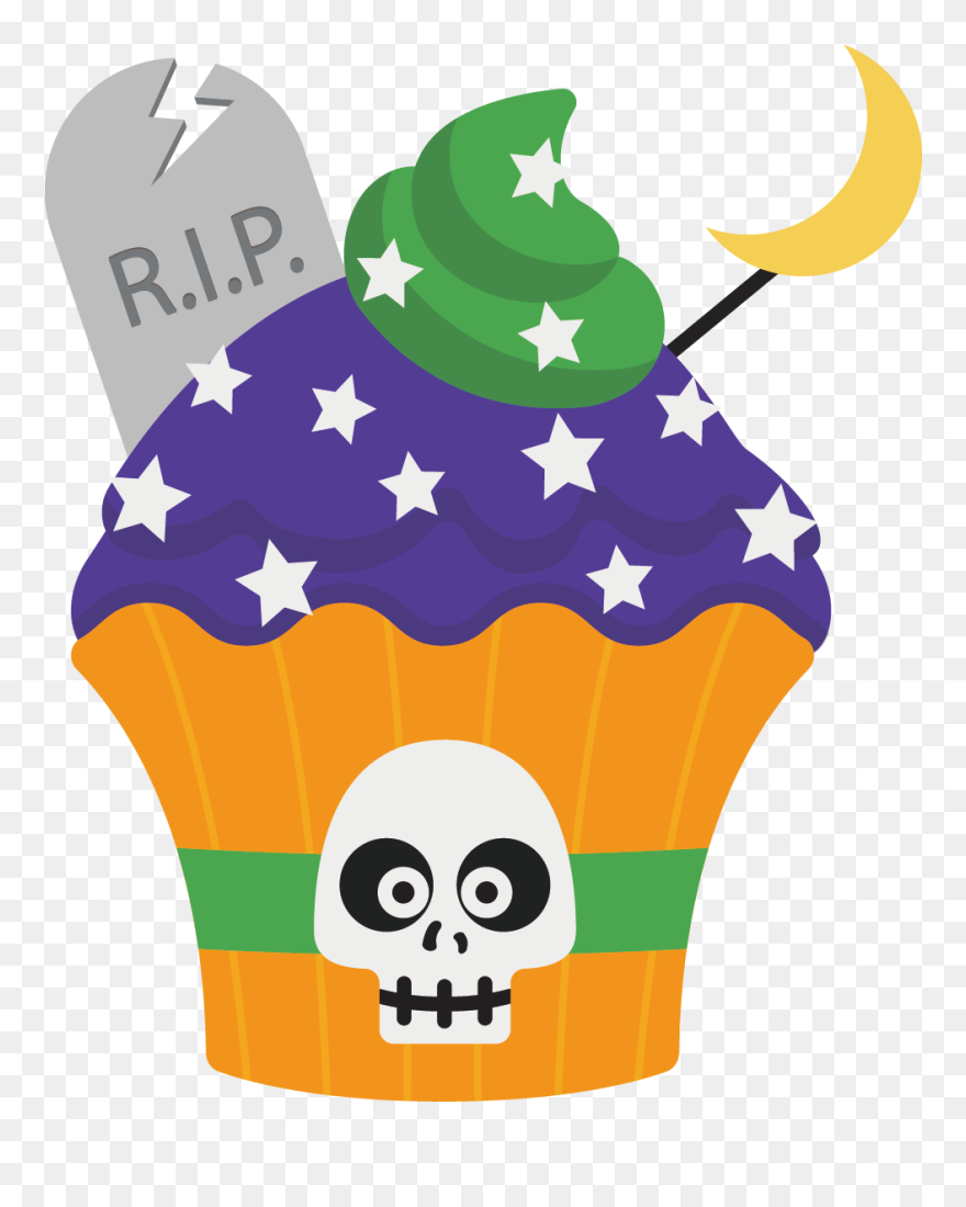 Free Halloween Cupcake Clipart Vector Freeuse Download - Cartoon Cakes And Sweets - Png Download