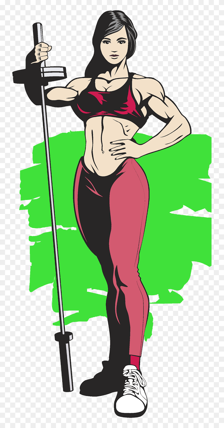 Strength Clipart Woman Strength - Female Bodybuilding Clipart - Png Download