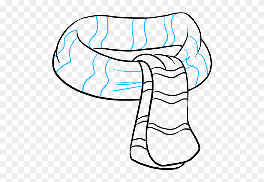 How To Draw Scarf - Scarf Drawing Clipart