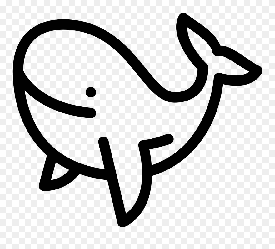 Clipart Whale Black And White - Whale Icon Png Transparent Png