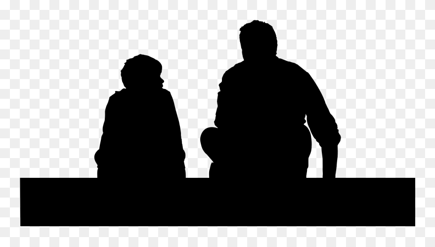 Father Son Child Silhouette Clip Art - Port Coton - Png Download