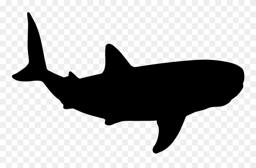 Whale Shark Clipart Ikan - Outline Whale Shark Silhouette - Png Download