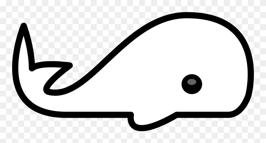 Black And White Clip Art Whale - Png Download