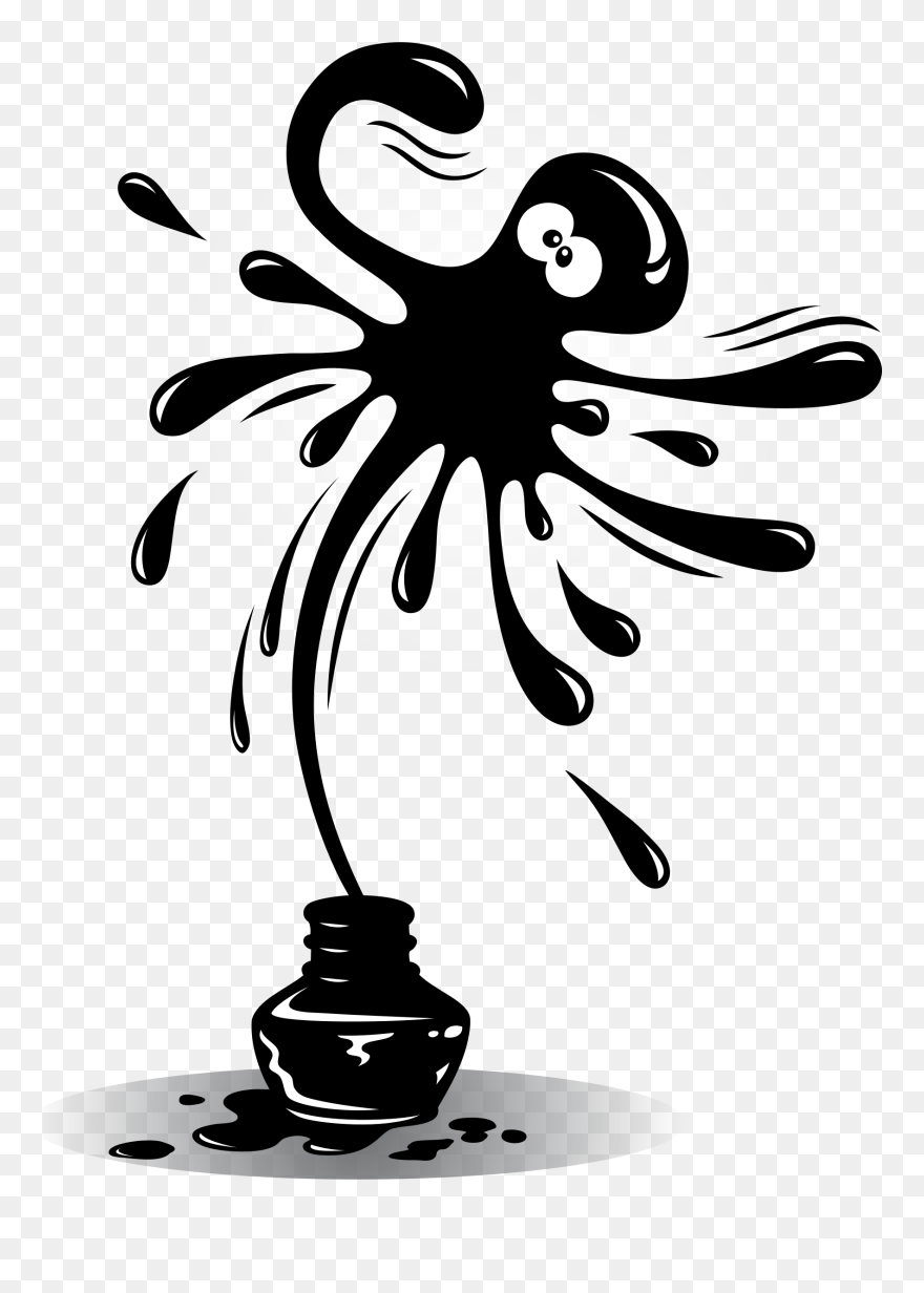 Ink Splash Big Image - Octopus Ink Clipart - Png Download