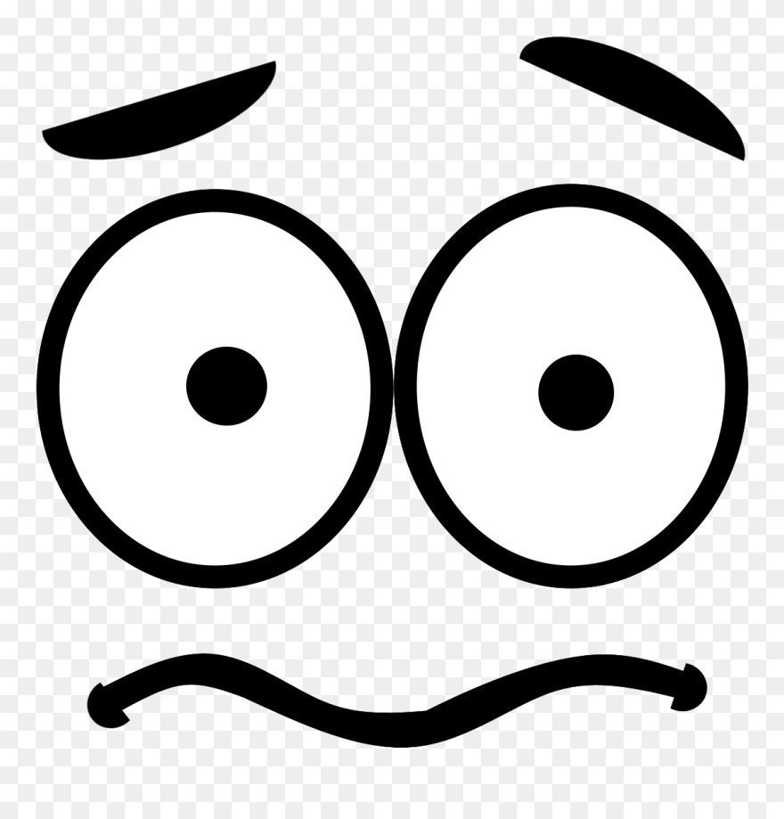 Cute Outline Face Art Emoji Png Clipart - Circle Transparent Png