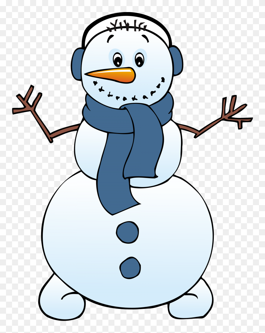 Snowflakes Clipart Man - Free Clip Art Snowman - Png Download