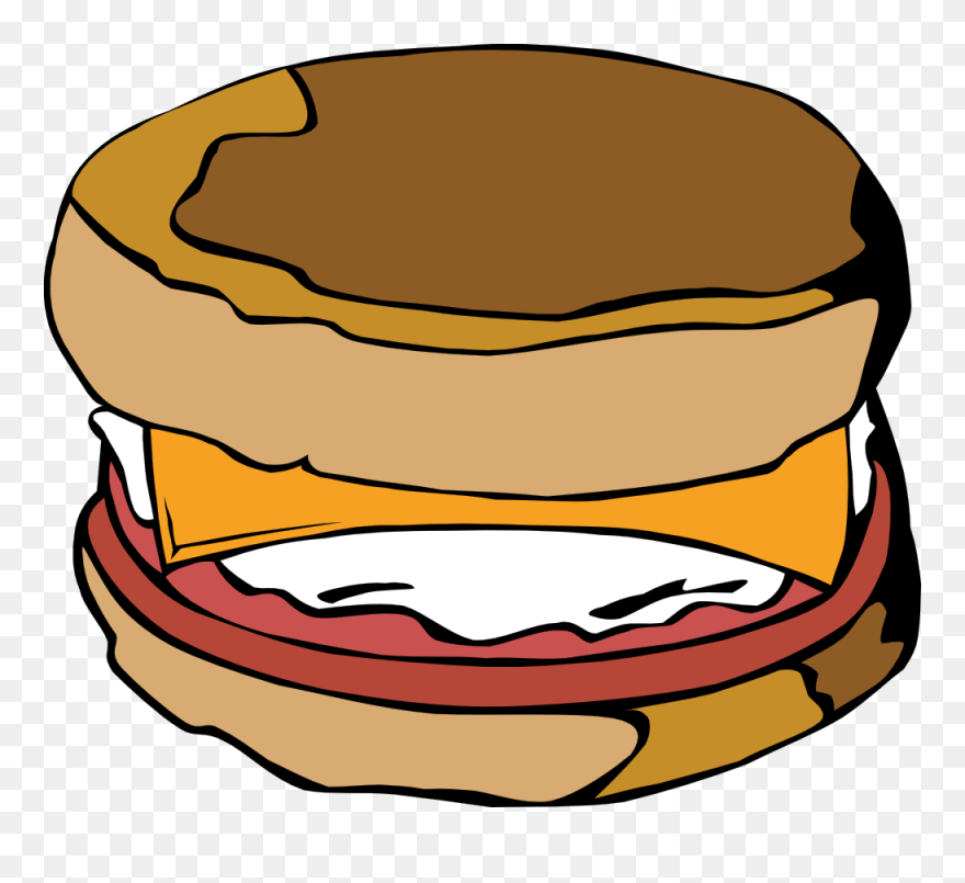 Fast Food, Breakfast, Egg Muffin - Breakfast Sandwich Clipart - Png Download