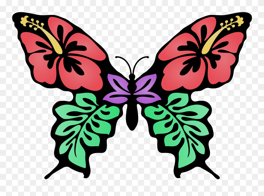 Butterfly Flower Clipart Clip Art Transparent Library - Flower Butterfly Svg Free - Png Download