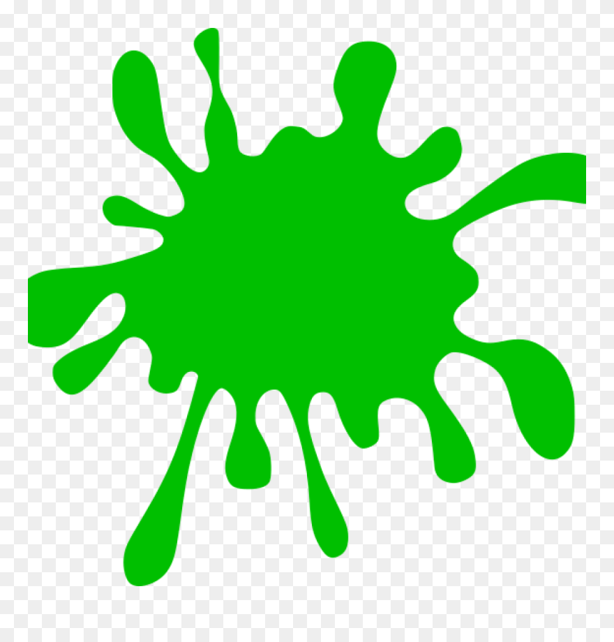 Splatter Clipart Green Splatter Clip Art At Clker Vector - Green Paint Splatter Clipart - Png Download