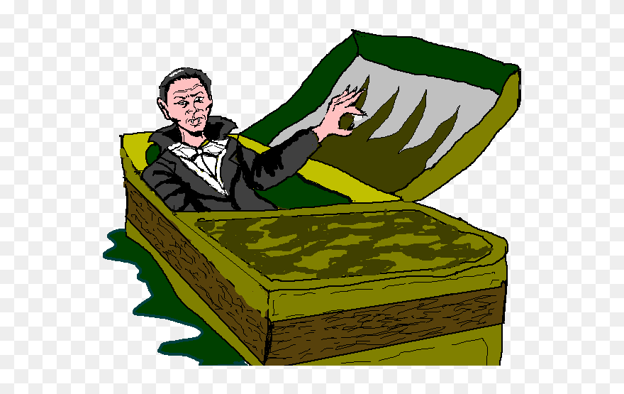 Free Dracula Clipart - Waking From The Coffin - Png Download