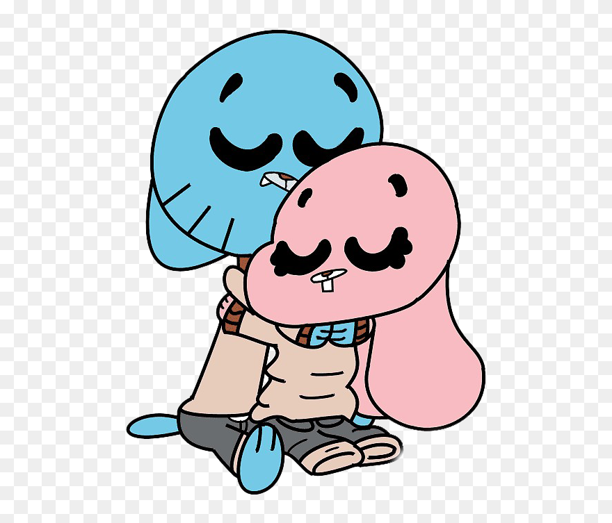 Cute Hug Png Clipart - Darwin Gumball Y Anais Transparent Png