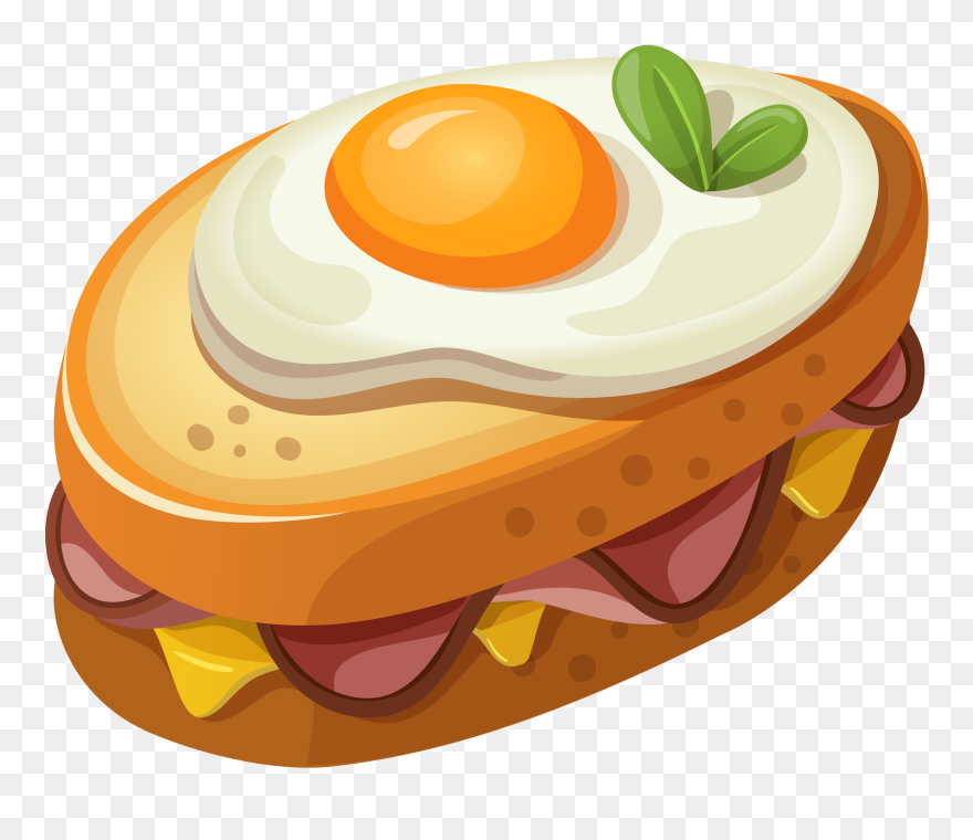 Burger And Sandwich Clip Art - Egg Sandwich Clipart - Png Download