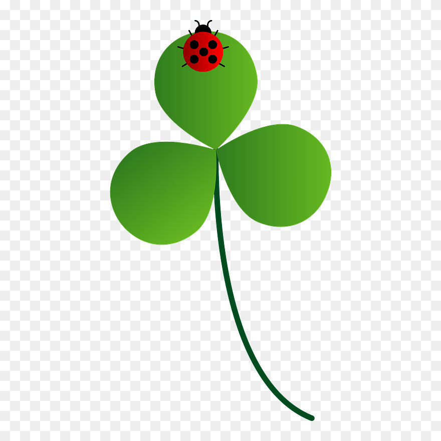 Ladybug On Leaf Clover Clipart - Png Download