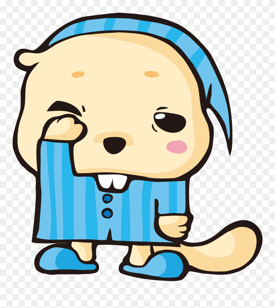Beaver Pajamas Clip Art - Cartoon Animals In Pajamas - Png Download