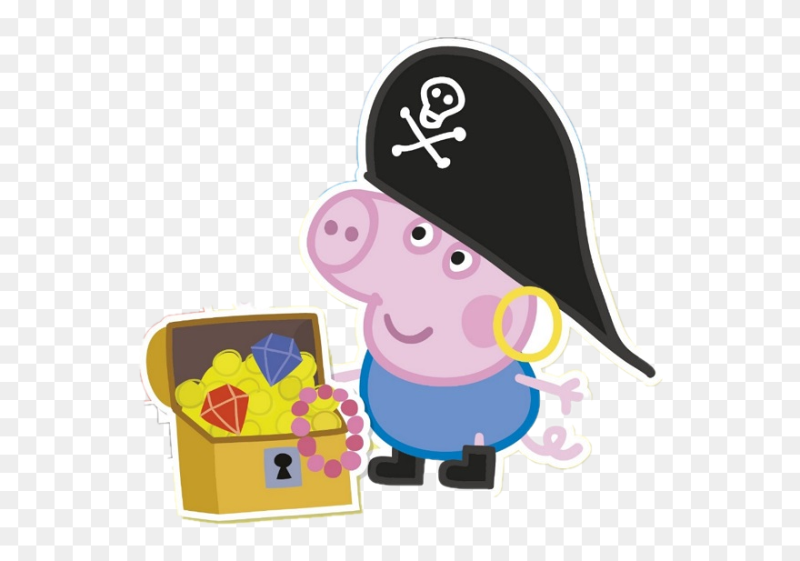 George Pig Pirate Clipart Free Download - Cartoon Characters Peppa Pig - Png Download