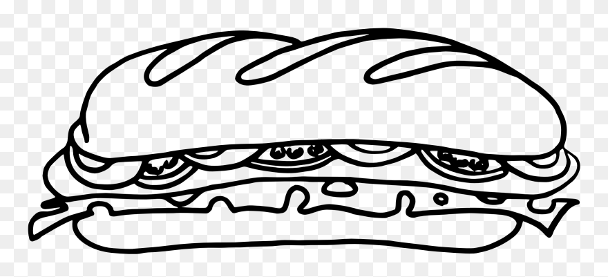 Line Art,plant,art - Sandwich Clipart Black And White - Png Download