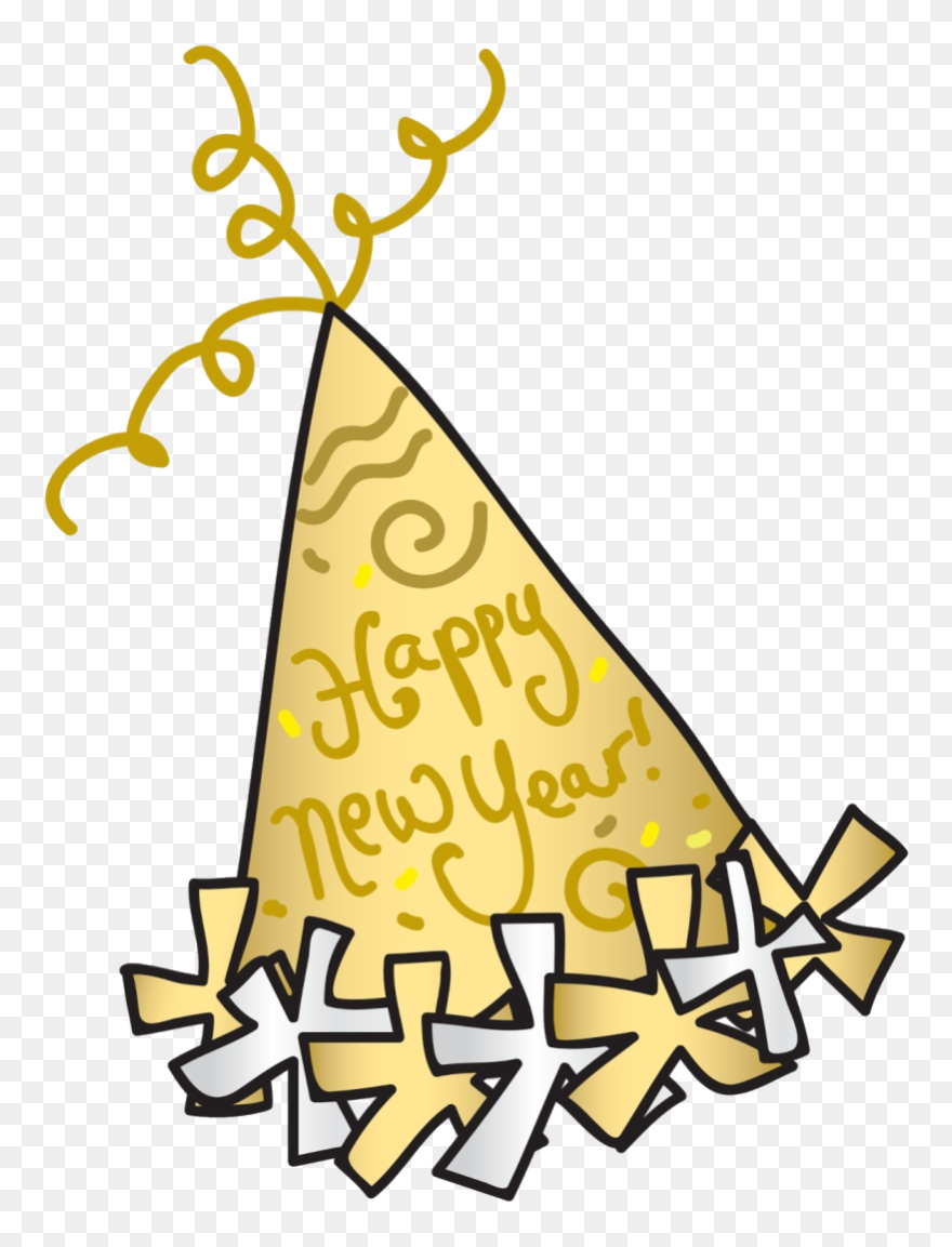 Party Hat Happy New Year Clipart Years Eve Transparent - New Years Hat Clipart - Png Download