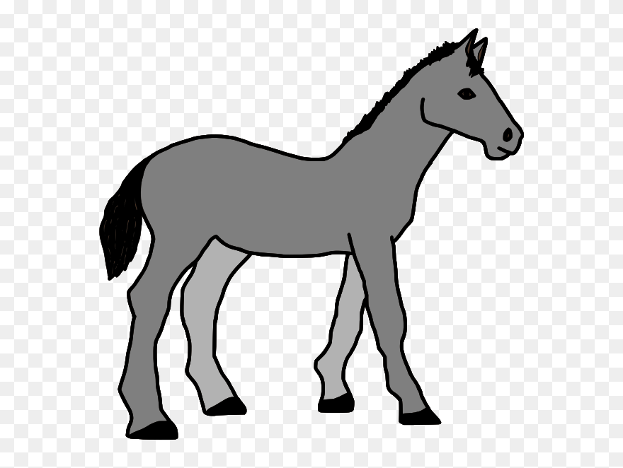 Mare Clipart Small Horse - Grey Horse Clip Art - Png Download