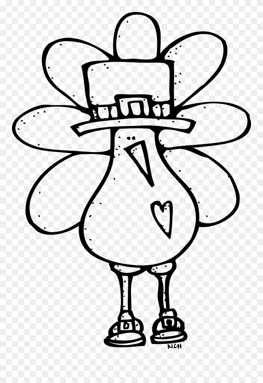 Bee With Turkey Clipart Black And White - Cute Turkey Clipart Black And White - Png Download