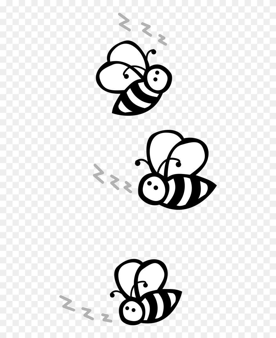 Angry Bees Svg Clip Arts - Bees Black And White Clipart - Png Download