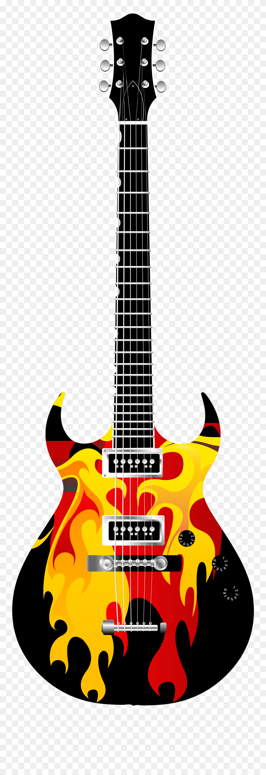 Flame Electric Guitar Png Clipart - Electric Guitar Png Clipart Transparent Png