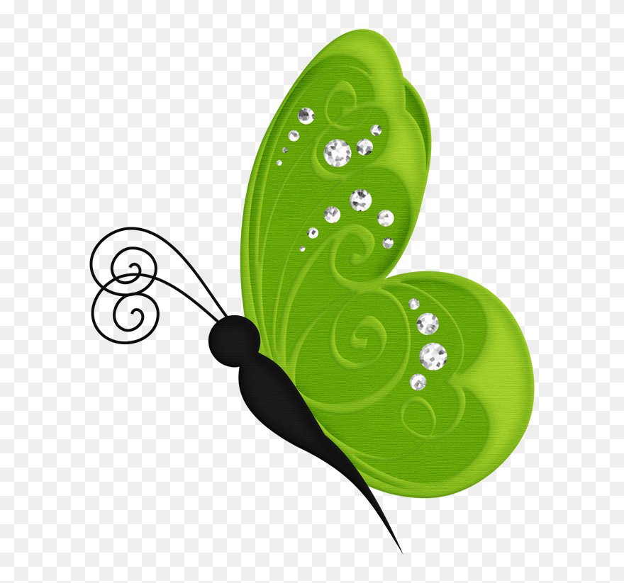 Transparent Gel Clipart - Butterfly Png Green Gif