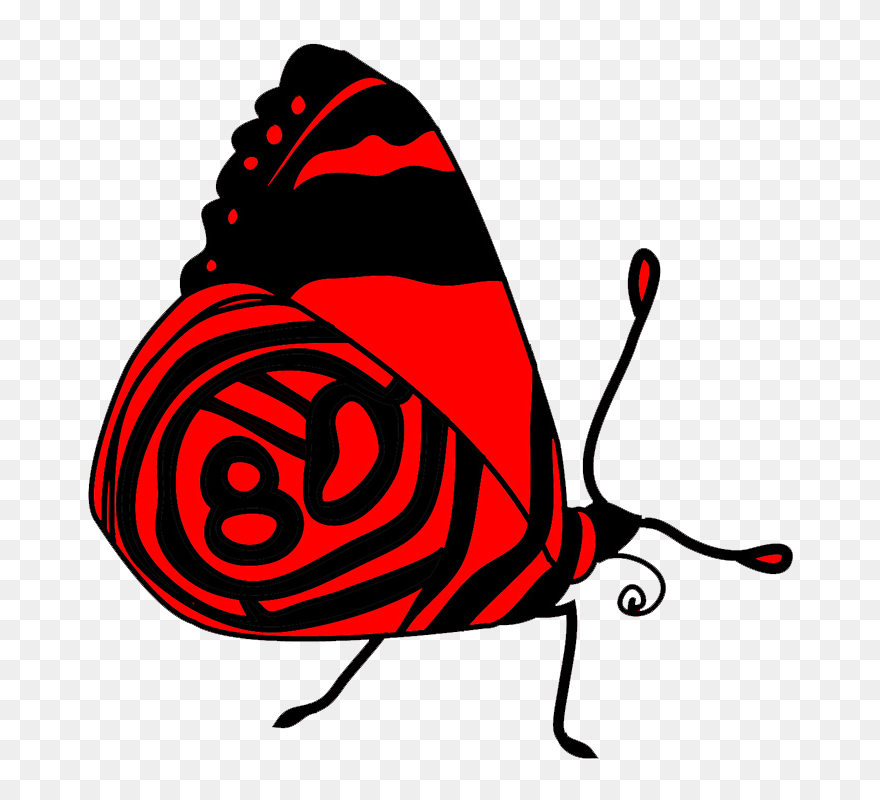 Red Resting Butterfly Image Clipart
