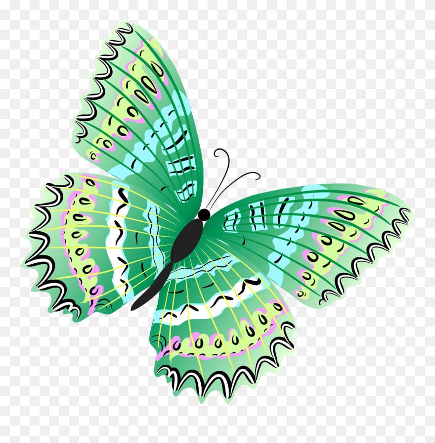 Butterfly Clip Art - Green Butterfly Clipart - Png Download