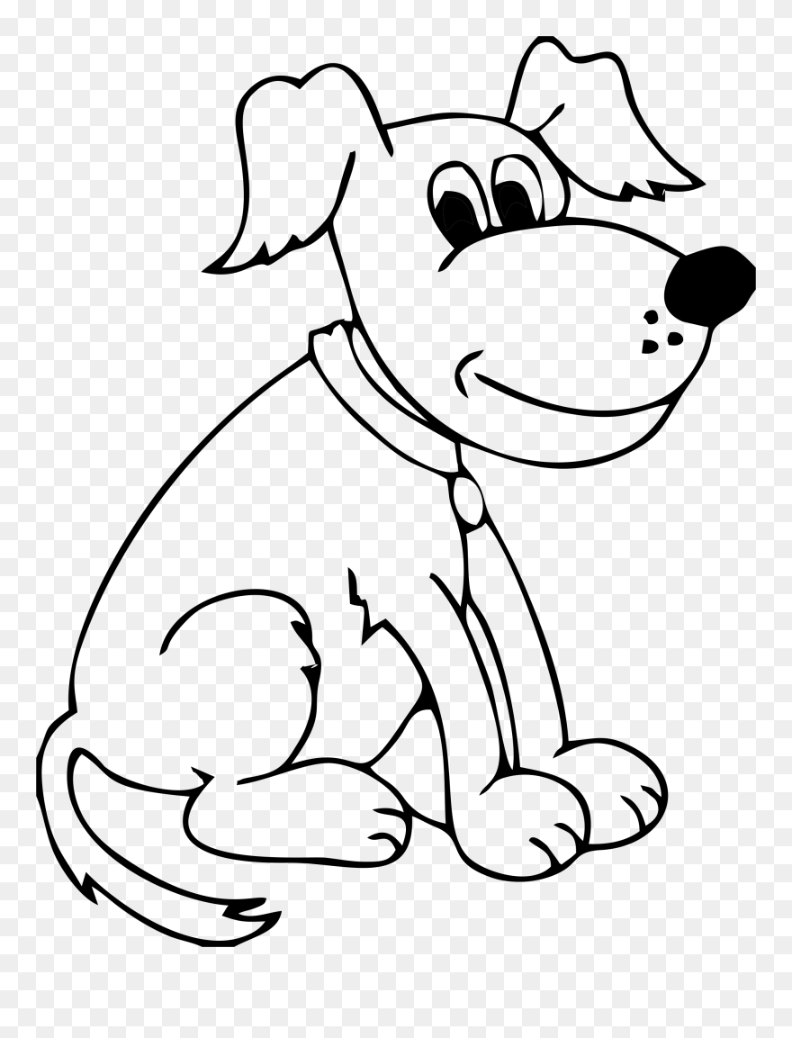 Transparent Dog Face Clipart Black And White - Dog Clip Art Coloring - Png Download