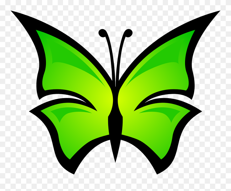 Abstract Butterfly Clipart - Lime Green Butterfly Clip Art - Png Download