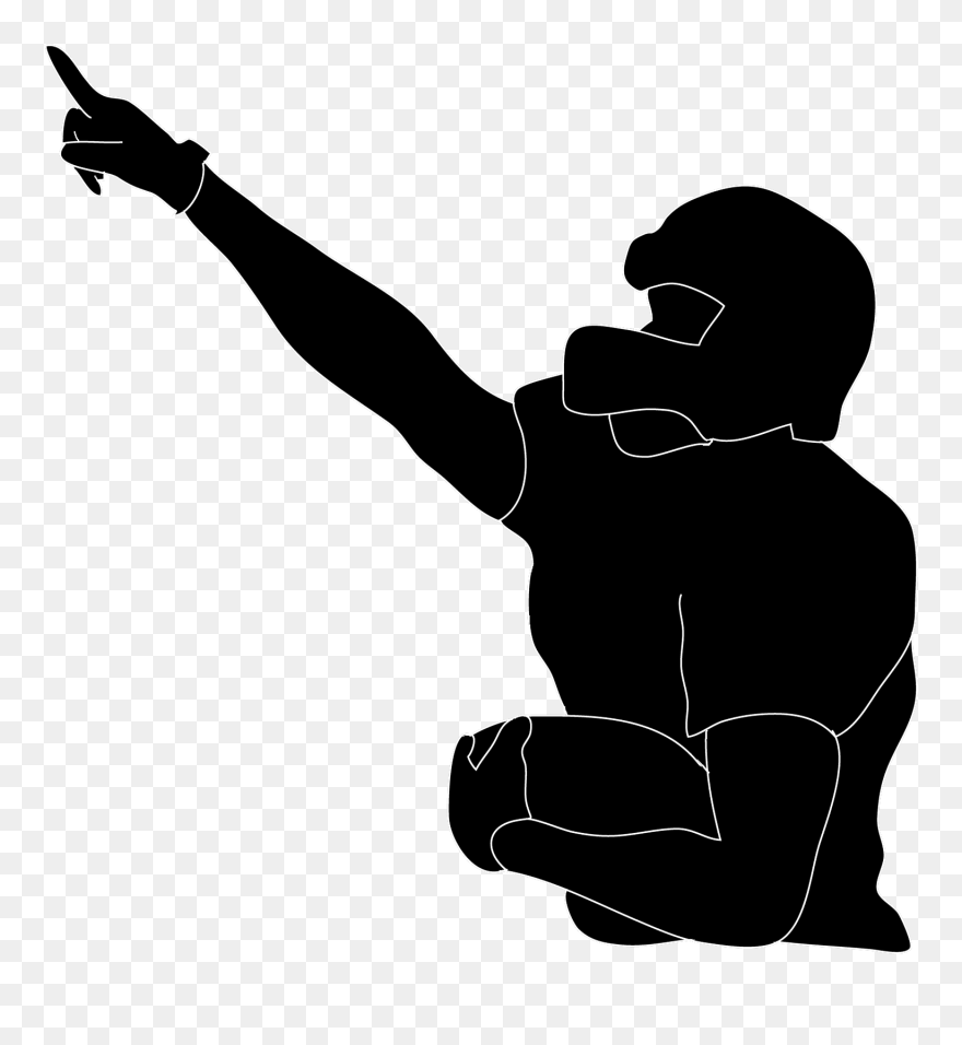 Silhouette American Football Nfl - Transparent Football Silhouette Clip Art - Png Download