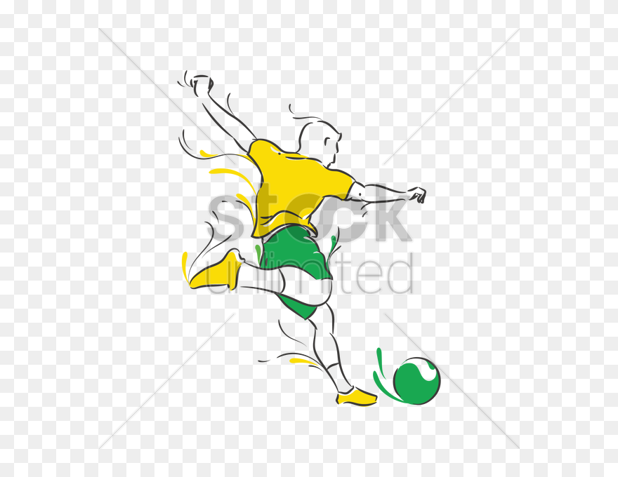 Footballer Clipart Football Action - Illustration - Png Download
