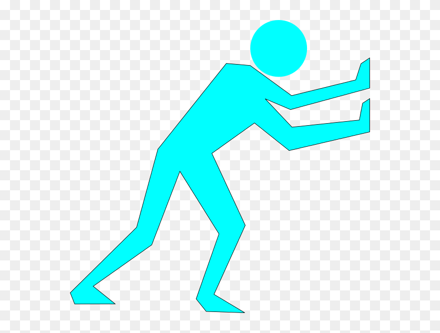 Man Pushing Turpquoise Clip Art At Clker - Push Png Transparent Png