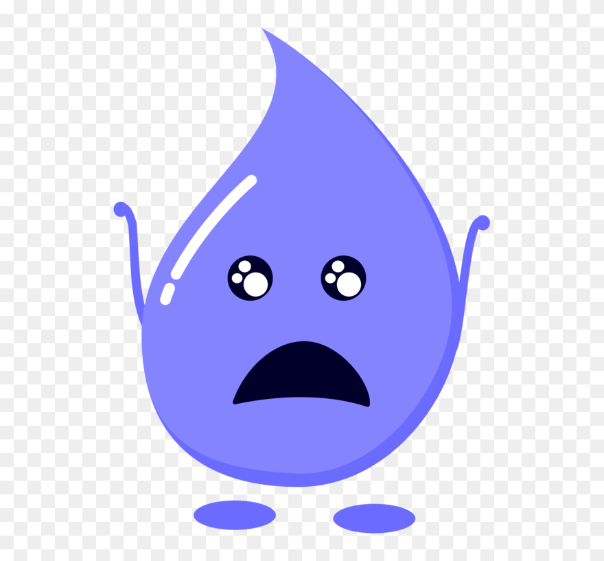 Blue,purple,fish - Water Drop Man Cartoon Clipart