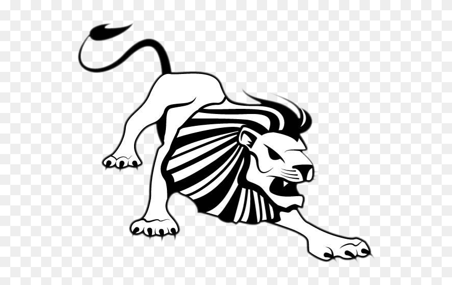 Clipart Lion Black And White - Cartoon Tiger And Lion Drawing - Png Download