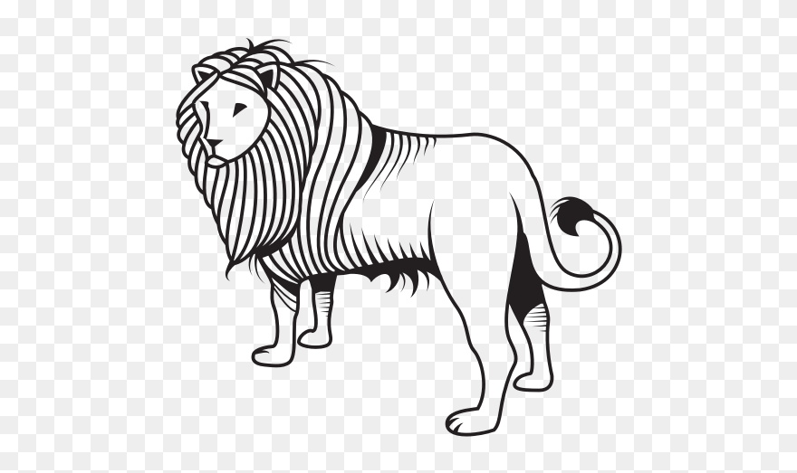 Lion Silhouette Monochrome Art - Vector Graphics Clipart