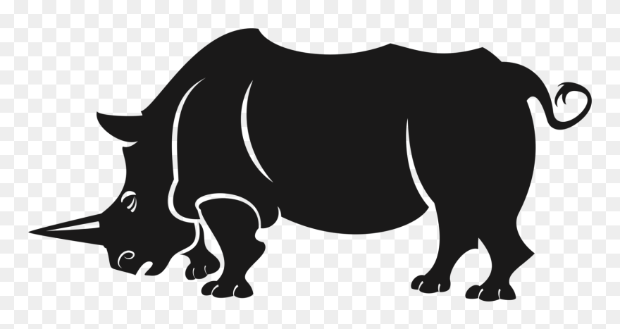 Silhouette Rhino Clipart - Png Download