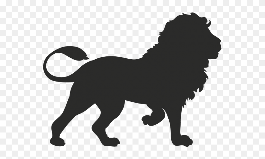 Winged Lion Vector Graphics Illustration Clip Art - Lion Silhouette - Png Download