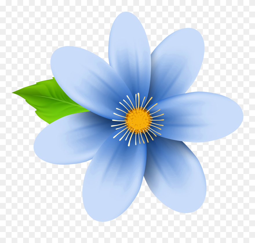 Blue Flower Clip Art Image - Png Download