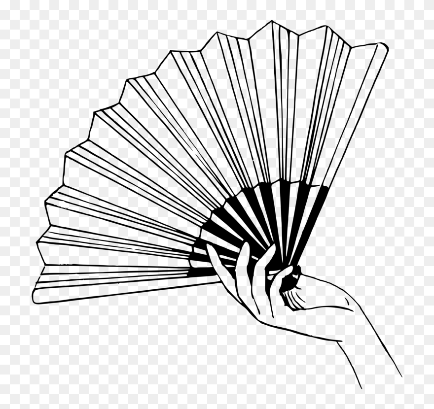 Fan Black And White Clip Art - Png Download