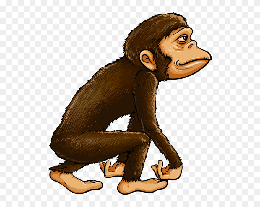 Chimp Drawing Christmas - Jungle Animal Theme Cartoon Clipart