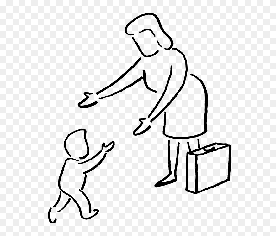 Walk To School Clipart Black And White Svg Black And - Baby Walking Drawing Easy - Png Download