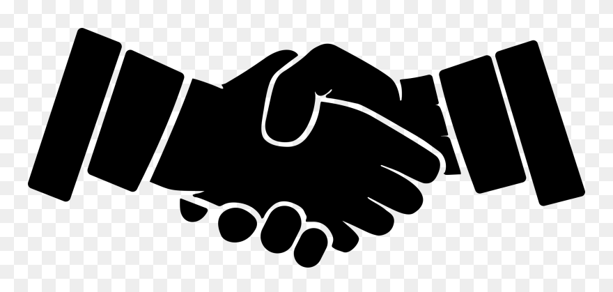 Hands Shaking - Silhouette Handshake Clip Art - Png Download